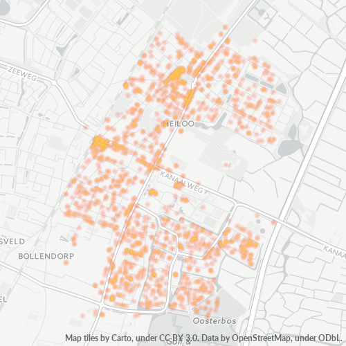Heatmap voor postcode 1851