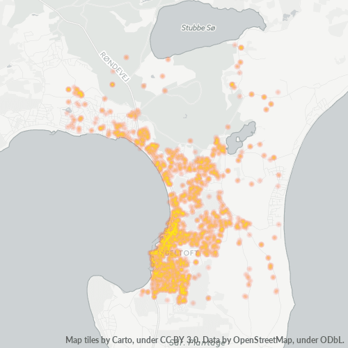 8400 Heatmap over forretningstæthed