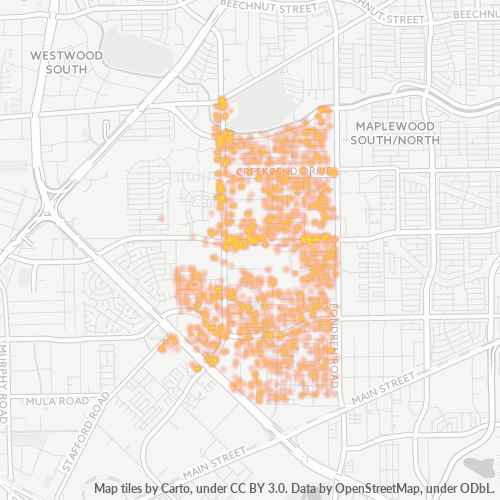 77071 Business Density Heatmap