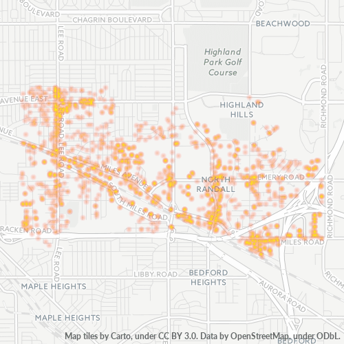 44128 Business Density Heatmap
