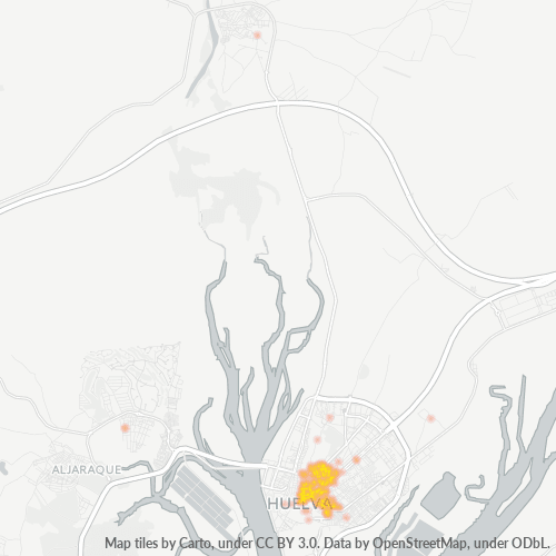 Mapa de calor para código postal 21004