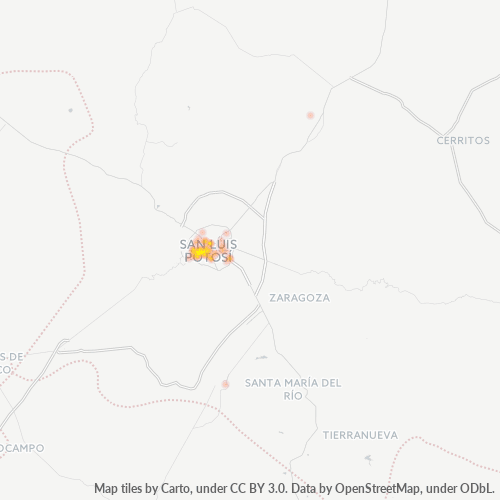 78270 Mapa de calor de densidad empresarial