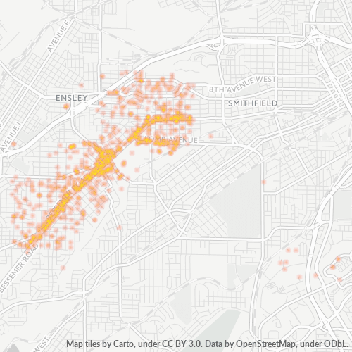 35208 Business Density Heatmap