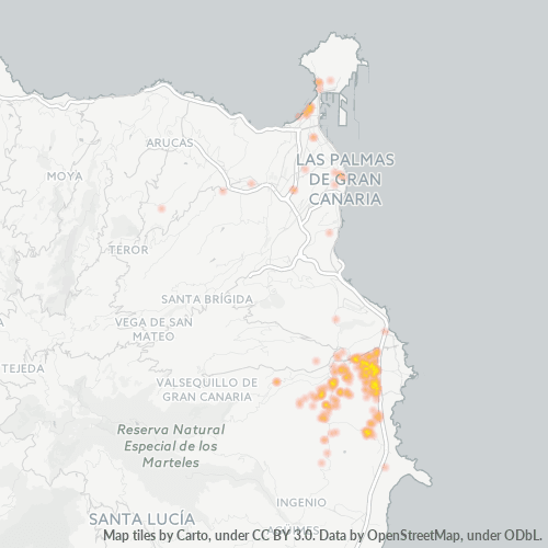 Mapa de calor para código postal 35215