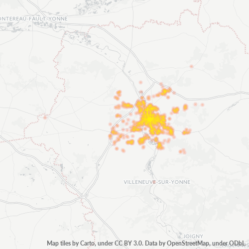 89100 Thermocarte de densité d'activité