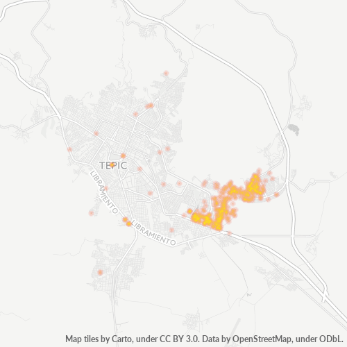 63173 Mapa de calor de densidad empresarial