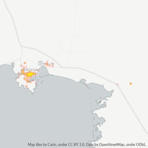 85400 Mapa de calor de densidad empresarial