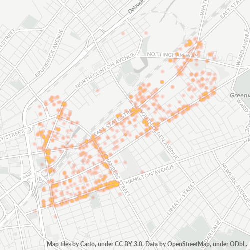 08609 Business Density Heatmap