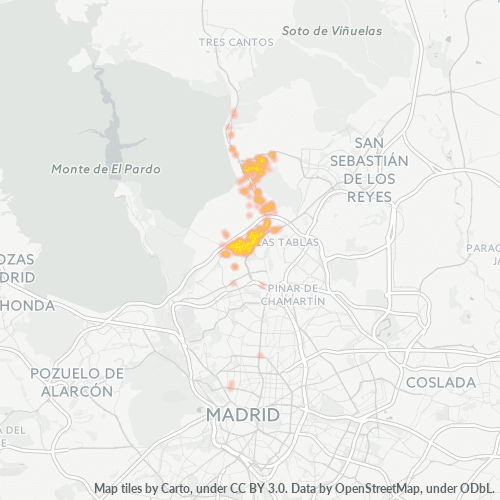 28049 Mapa de calor de densidad empresarial