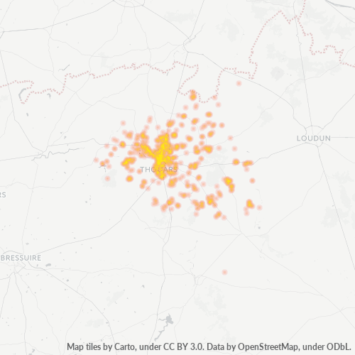 Carte de chaleur pour code postal 79100