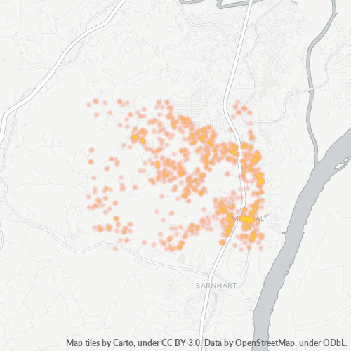 63052 Business Density Heatmap