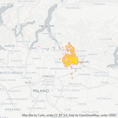 24030 Mappa di concentrazione per la densità di aziende