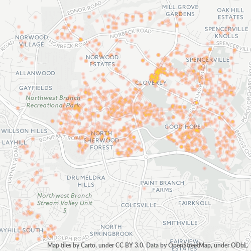 20905 Business Density Heatmap