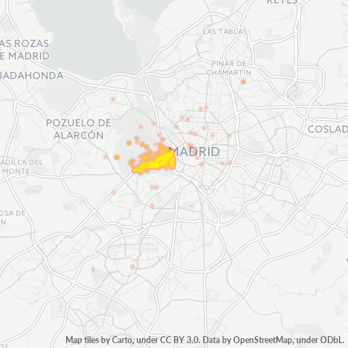 28011 Mapa de calor de densidad empresarial