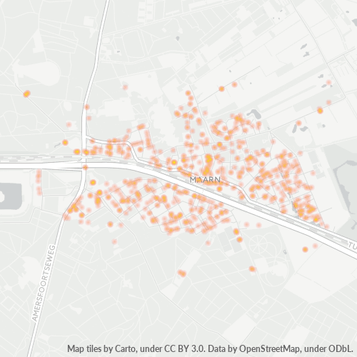 Heatmap voor postcode 3951