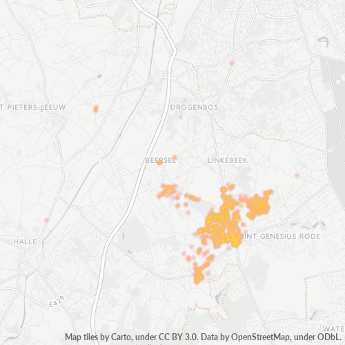 Heatmap voor postcode 1652