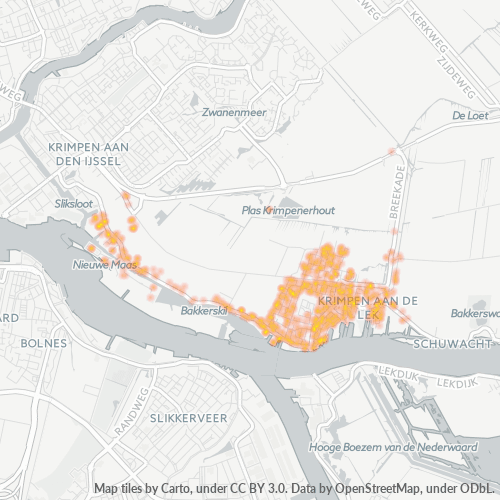 Heatmap voor postcode 2931