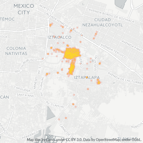 09310 Mapa de calor de densidad empresarial