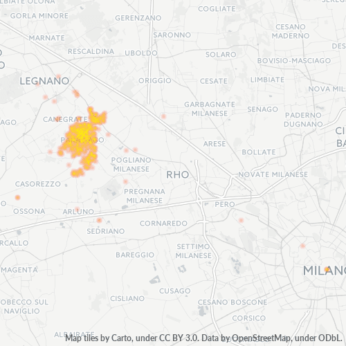 20015 Mappa di concentrazione per la densità di aziende