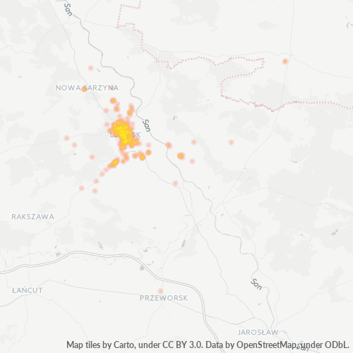 37-300 Mapa intensywności działalności gospodarczej