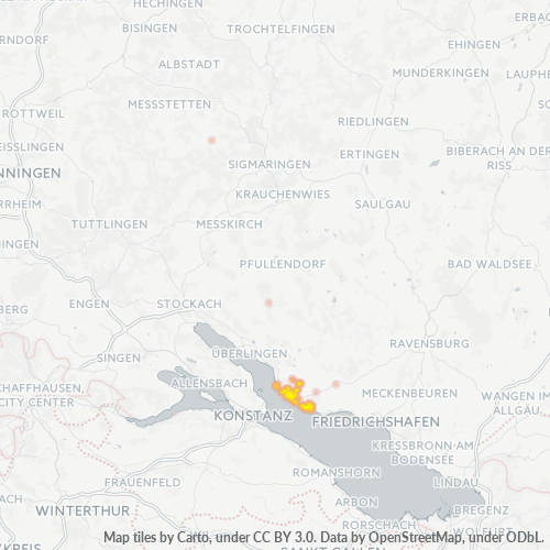 Heatmap für plz 88709