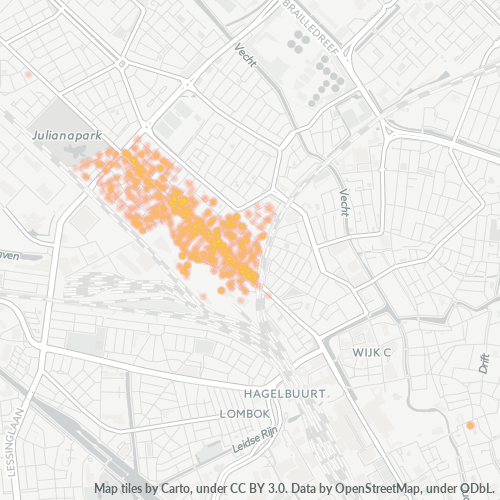 Heatmap voor postcode 3551
