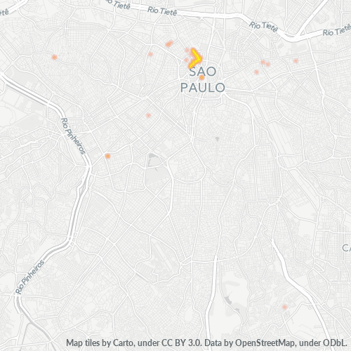 01208-000 Mapa de calor de densidad empresarial