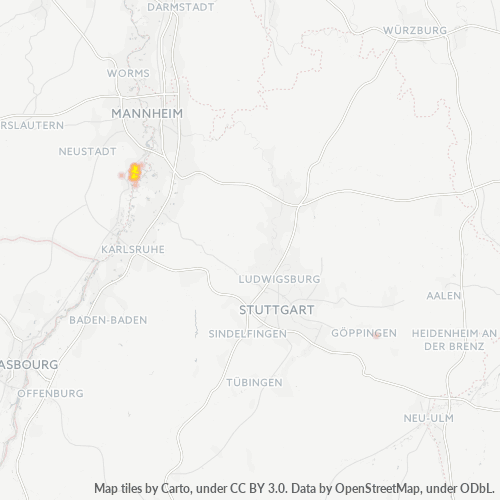 Heatmap für plz 67354