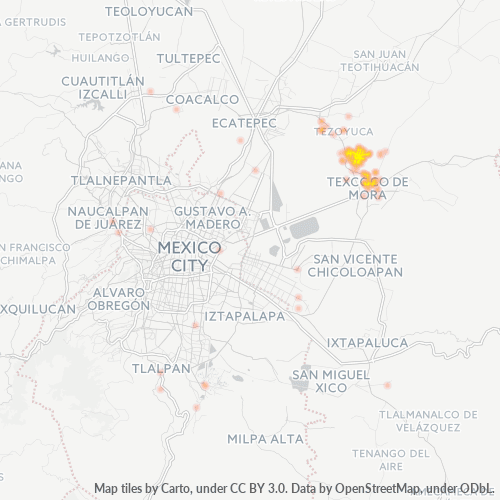 56270 Mapa de calor de densidad empresarial