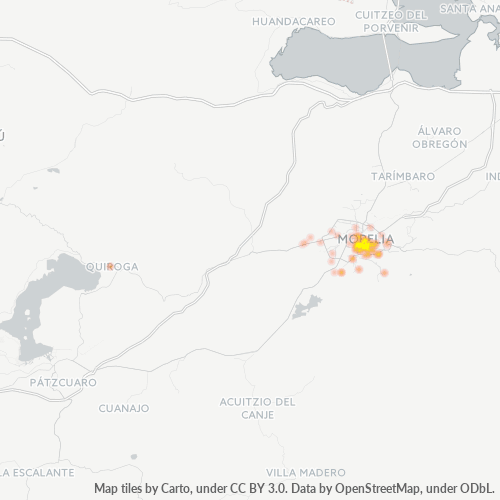 58020 Mapa de calor de densidad empresarial