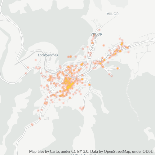 545400 Harta calorică cu densitatea activității economice