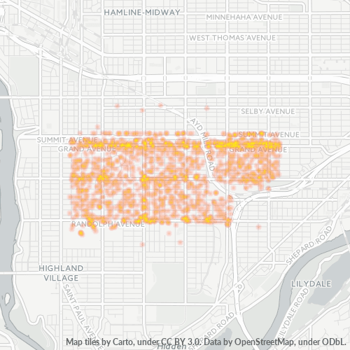 55105 Business Density Heatmap