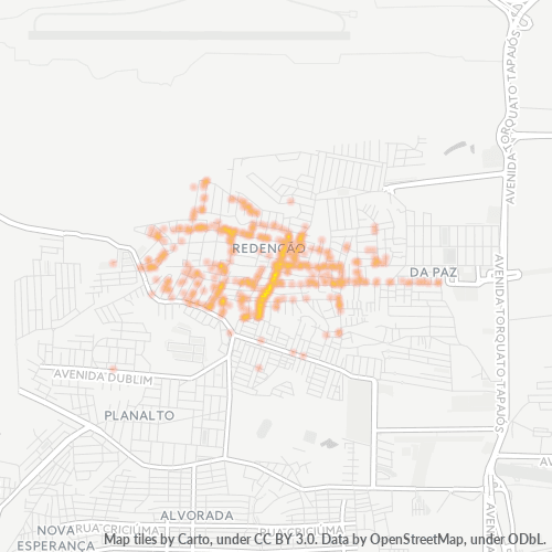 69047-000 Mapa de calor de densidad empresarial