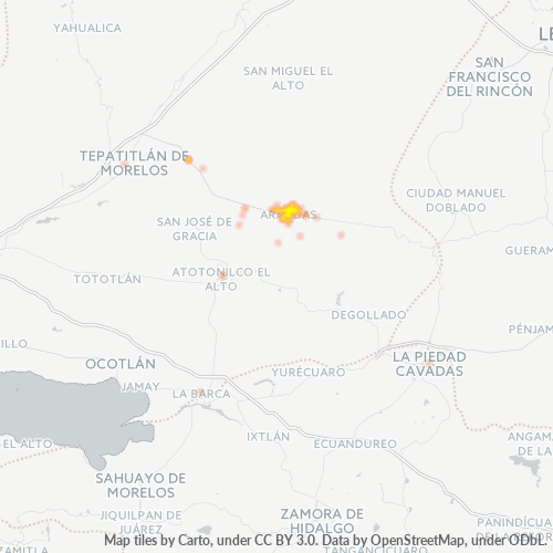 47180 Mapa de calor de densidad empresarial