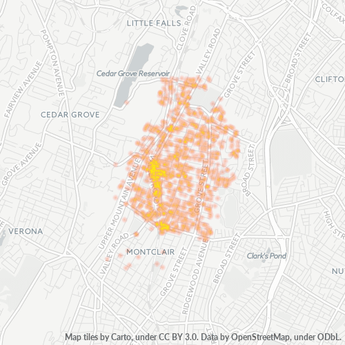 07043 Business Density Heatmap