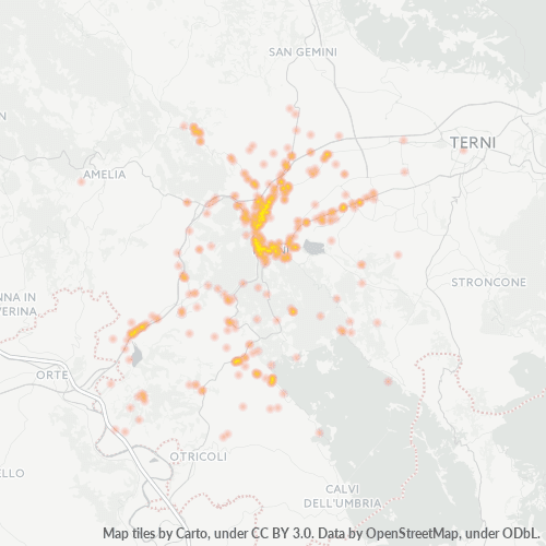 05035 Mappa di concentrazione per la densità di aziende