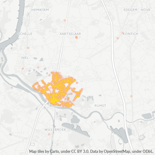 Heatmap voor postcode 2850
