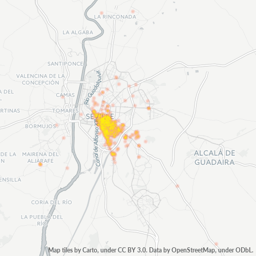 Mapa de calor para código postal 41013