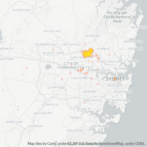 2121 Business Density Heatmap