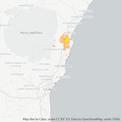 Mappa di calore per cap 95014