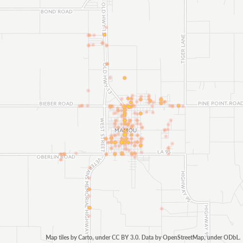 70554 Business Density Heatmap