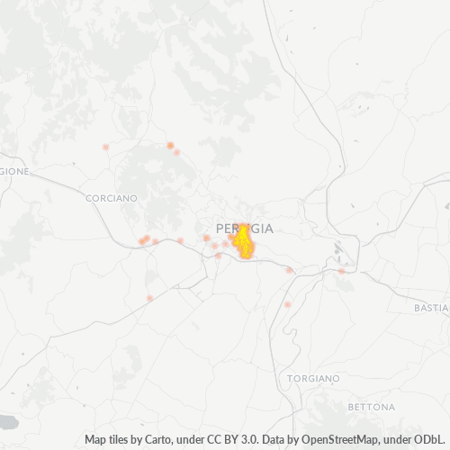 Mappa di calore per cap 06121