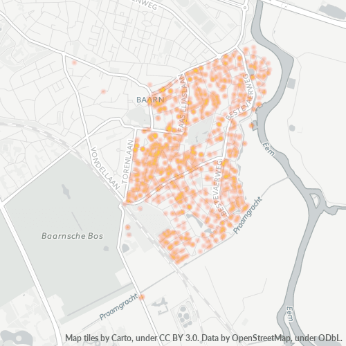 Heatmap voor postcode 3742