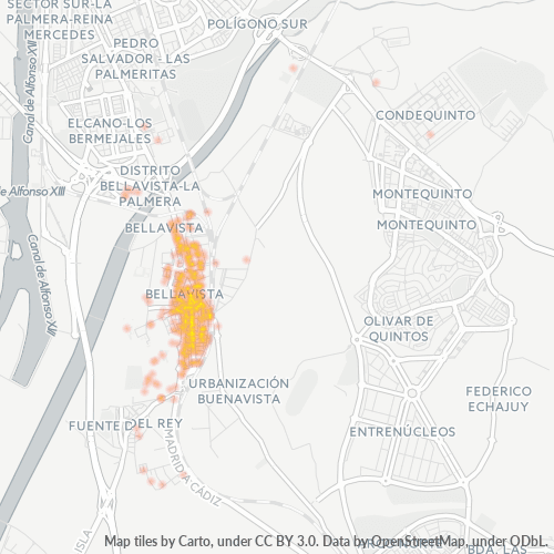 Mapa de calor para código postal 41014