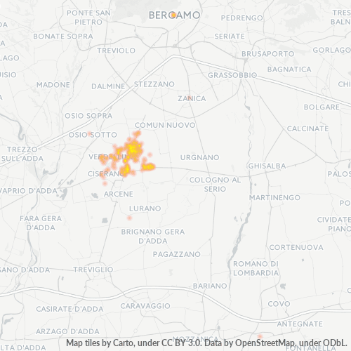 24049 Mappa di concentrazione per la densità di aziende
