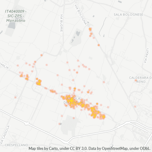 40011 Mappa di concentrazione per la densità di aziende