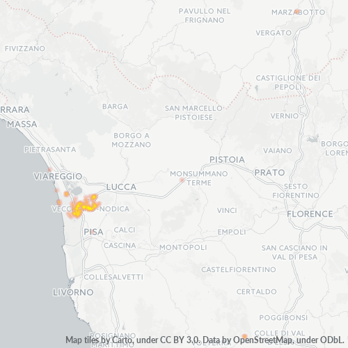 Mappa di calore per cap 56019