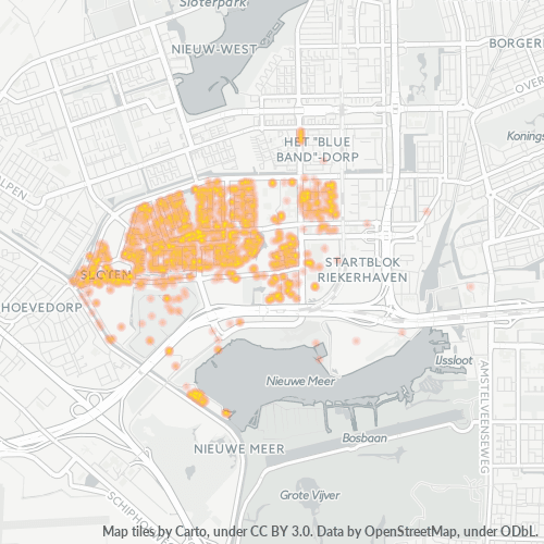 Heatmap voor postcode 1066