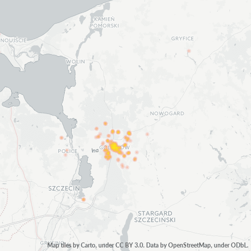 72-100 Mapa intensywności działalności gospodarczej