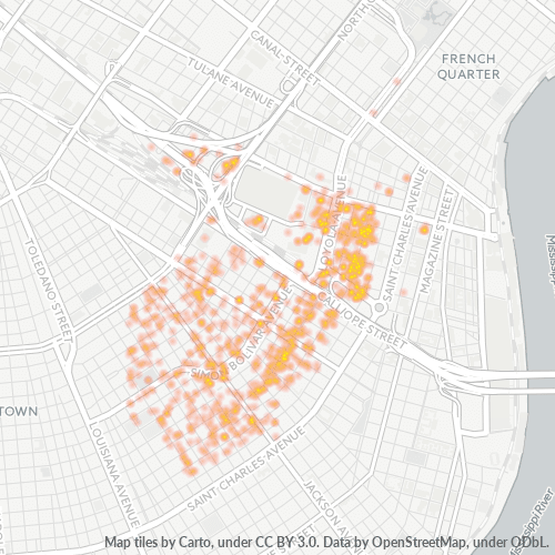 70113 Business Density Heatmap